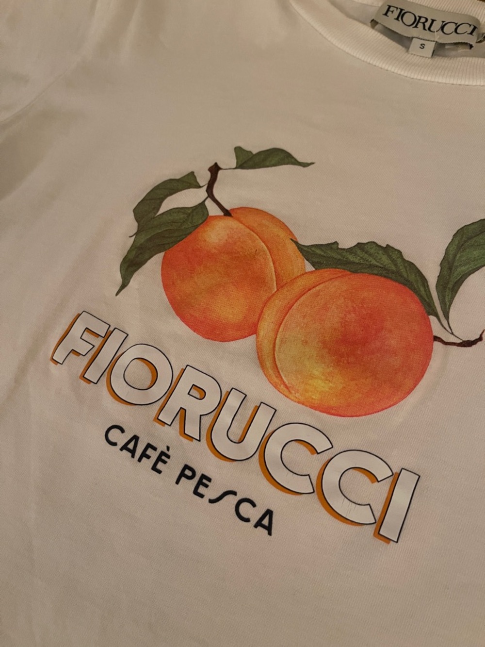 Fiorucci White Cafe La Pesca Baby Tee Spring/Summer